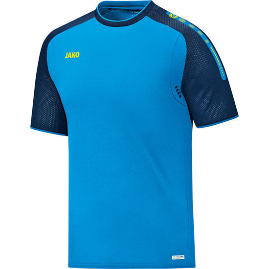 Afbeeldingen van JAKO T-shirt Champ jako blauw/marine/fluogeel (6117/89) - SALE