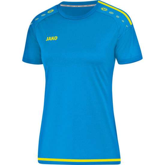 Afbeeldingen van JAKO T-shirt Striker 2.0 KM dames jako blauw/fluogeel (4219D/89) - SALE
